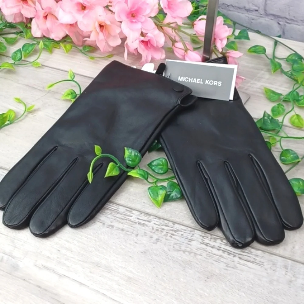 Michael Kors Leather Gloves Large NWT